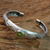 Peridot cuff bracelet, 'Baby Viper' - Snake Motif Cuff Bracelet with Peridot (image 2) thumbail