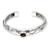 Garnet cuff bracelet, 'Baby Viper' - Sterling Silver and Garnet Cuff Bracelet with Snake Motif thumbail