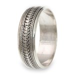 Sterling silver meditation spinner ring, 'Infinity Path' - Sterling Silver Meditation Spinner Band Ring