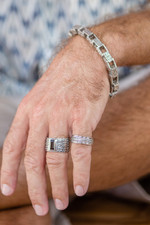 Sterling silver meditation spinner ring, 'Infinity Path' - Sterling Silver Meditation Spinner Band Ring