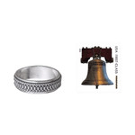 Men's sterling silver meditation spinner ring, 'Odyssey' - Men's Textured Sterling Silver Meditation Ring
