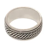 Sterling silver meditation spinner ring, 'Speed' - Handcrafted Sterling Silver Meditation Spinner Ring