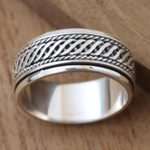 Sterling silver meditation spinner ring, 'Speed' - Handcrafted Sterling Silver Meditation Spinner Ring