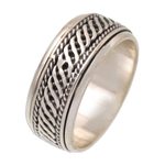 Sterling silver meditation spinner ring, 'Speed' - Handcrafted Sterling Silver Meditation Spinner Ring