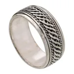 Sterling silver meditation spinner ring, 'Speed' - Handcrafted Sterling Silver Meditation Spinner Ring