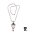 Carved pendant necklace with Garnet, 'Layonsari' - Carved Pendant Necklace with Garnet from Bali