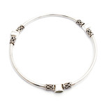 Peridot bangle bracelet, 'Harmony of Three' (large) - Peridot and Silver 925 Bangle Bracelet (large)