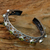 Peridot cuff bracelet, 'Java Kawung' - Artisan Crafted Sterling Silver and Peridot Cuff Bracelet