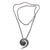 Black cultured pearl pendant necklace, 'Bit of Peel' - Black Pearl and Oxidized Sterling Silver Pendant Necklace