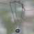 Cultured pearl pendant necklace, 'Sea Treasure in Black' - Fair Trade Black Pearl Seashell Pendant Necklace