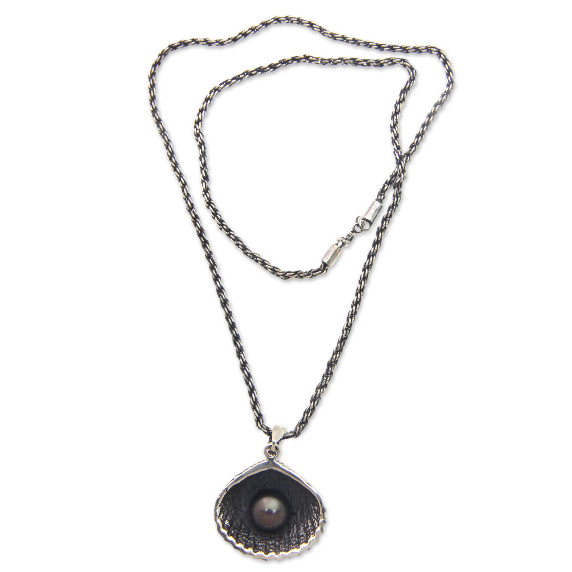 black seashell necklace