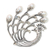 Cultured freshwater pearl brooch pin, 'Resplendent Peacock' - Sterling Silver Peacock Brooch Pin with Cultured Pearls (image 2a) thumbail