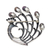 Cultured freshwater pearl brooch pin, 'Magnificent Peacock' - Peacock Brooch Pin in Sterling Silver with Black Pearls (image 2b) thumbail