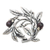 Cultured freshwater pearl brooch pin, 'Ebony Buds' - Sterling Silver Floral Brooch Pin with Cultured Black Pearls thumbail