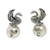Cultured pearl drop earrings, 'Moon Swan' - Swan Motif Cultured Pearl and Silver Drop Earrings (image 2a) thumbail