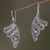 Gold accented sterling silver dangle earrings, 'Fairy's Flight' - Sterling Silver Wing Earrings with 18k Gold Plated Accents thumbail