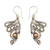 Gold accented sterling silver dangle earrings, 'Fairy's Flight' - Sterling Silver Wing Earrings with 18k Gold Plated Accents (image 2a) thumbail