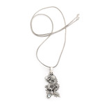 Men's blue topaz necklace, 'Dragon's Ball' - Men's Jewelry Sterling Silver and Blue Topaz Necklace