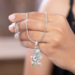 Men's blue topaz necklace, 'Dragon's Ball' - Men's Jewelry Sterling Silver and Blue Topaz Necklace