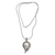 Cultured pearl pendant necklace, 'Snow Catcher' - Hand Crafted Sterling Silver and White Mabe Pearl Necklace thumbail