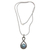 Cultured pearl pendant necklace, 'Infinite Blue' - Blue Mabe Pearl and Sterling Silver Pendant Necklace