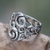Men's sterling silver ring, 'Garden Labyrinth' - Sterling Silver Men's Ring Handmade in Bali thumbail