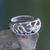 Sterling silver band ring, 'Sukawati Om Kara' - Women's Handmade Om Symbol Silver Band Ring (image 2) thumbail