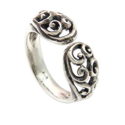 Sterling silver wrap ring, 'Jasmine Vine' - Balinese Sterling Silver Handcrafted Lacy Wrap Ring