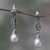 Cultured pearl dangle earrings, 'Sacred Dance' - Unique Cultured Pearl and Silver Dangle Earrings (image 2) thumbail
