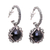 Onyx dangle earrings, 'Sweet Enchantment' - Elegant Black Onyx and Silver Dangle Earrings from Bali thumbail