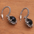 Onyx dangle earrings, 'Sweet Enchantment' - Elegant Black Onyx and Silver Dangle Earrings from Bali (image 2c) thumbail