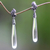 Quartz dangle earrings, 'Twisted Leaf' - Sterling Silver 925 and Clear Quartz Dangle Earrings (image 2) thumbail
