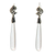 Quartz dangle earrings, 'Twisted Leaf' - Sterling Silver 925 and Clear Quartz Dangle Earrings thumbail