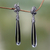 Quartz dangle earrings, 'Twisted Leaf' - Sterling Silver 925 and Clear Quartz Dangle Earrings (image 2b) thumbail
