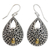 Gold accented dangle earrings, 'Dandelion Dew' - Sterling Silver and 18k Gold Accent Dangle Earrings thumbail