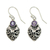 Amethyst dangle earrings, 'Bali Strawberry in Purple' - Sterling Silver and Amethyst Gemstone Earrings from Bali (image 2a) thumbail