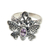 Amethyst cocktail ring, 'Monarch Queen' - Sterling Silver Butterfly Cocktail RIng with Amethyst