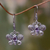 Amethyst dangle earrings, 'Denpasar Monarch' - Sterling Silver Butterfly Dangle Earrings with Amethysts