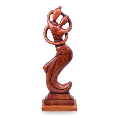 Original Handmade Wood Sculpture of Dancing Couple