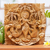 Wood relief panel, 'Saraswati' - Hindu Goddess Themed Carved Wood Relief Panel (image 2) thumbail
