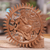 Wood relief panel, 'Relaxing Krishna' - Hand Carved Round Krishna Wood Relief Wall Panel from Bali (image 2) thumbail
