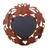 Wood wall mirror, 'Frangipani Heart' - Heart-Shaped Wood Wall Mirror with Floral Motif (image 2b) thumbail