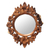 Wood framed wall mirror, 'Gianyar Moon' - Hand Carved Wood Round Floral Wall Mirror from Bali (image 2a) thumbail