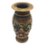 Decorative wood vase, 'Mystic Garden' - Decorative Hand Carved Wood Vase with Floral Motif (image 2b) thumbail