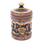 Decorative wood box, 'Turtle Paradise' - Handmade Mahogany Turtle Motif Lidded Box from Bali
