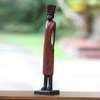 Wood sculpture, 'Arabian Merchant' - Artisan Hand Carved Wood Sculpture of Arabian Merchant