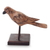 Wood sculpture, 'Brown Pigeon' - Rustic Wooden Pigeon Sculpture Hand Carved in Bali