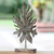 Gilt on wood sculpture, 'Silver Papaya Leaf' - Silver Gilt on Wood Vintage Style Leaf Sculpture from Bali thumbail