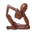 Wood wall sculpture, 'Relaxing Artisan' - Handmade Brown Wood Wall Sculpture of Relaxed Figure thumbail