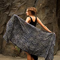 Rayon shawl, 'Borneo Slate'